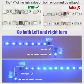 img 1 attached to GXILEE 90 Degree Right Angle LED Connectors For 5050 RGB Color Changing Light Strip - Pack Of 12