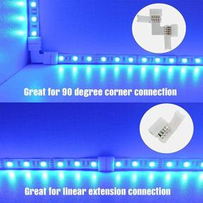 img 2 attached to GXILEE 90-градусные прямоугольные светодиодные разъемы для 5050 RGB, меняющей цвет световой ленты - упаковка из 12 шт.