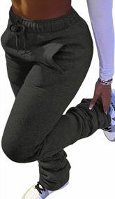 img 4 attached to Сохраняйте комфорт и стильность в женских флисовых спортивных штанах DINGANG, идеально подходящих для отдыха и занятий спортом