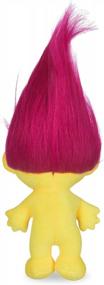img 2 attached to DreamWorks Trolls 6-дюймовая плюшевая игрушка для собак с пищалкой - розовые волосы и желтое тело Мягкая маленькая пищащая игрушка для собак!
