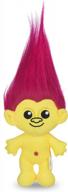 dreamworks trolls 6-дюймовая плюшевая игрушка для собак с пищалкой - розовые волосы и желтое тело мягкая маленькая пищащая игрушка для собак! логотип