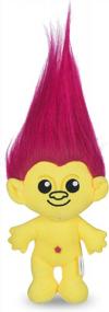 img 4 attached to DreamWorks Trolls 6-дюймовая плюшевая игрушка для собак с пищалкой - розовые волосы и желтое тело Мягкая маленькая пищащая игрушка для собак!