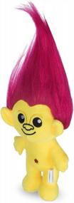 img 3 attached to DreamWorks Trolls 6-дюймовая плюшевая игрушка для собак с пищалкой - розовые волосы и желтое тело Мягкая маленькая пищащая игрушка для собак!