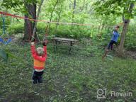 img 1 attached to Perantlb 60Ft Ninja Slackline With Zipline Slide Pully And Obstacle Course Kit - Perfect For Kids And Includes 8 Accessories, Tree Protector, And Carry Bag review by James Martin