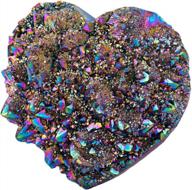 кластер сердца из сияющего радужного кристалла кварца: идеальный подарок на день святого валентина! логотип