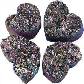 img 2 attached to Radiant Rainbow Quartz Crystal Heart Cluster: The Perfect Valentine'S Day Gift!