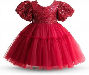 img 3 attached to NNJXD Girls' Tulle Flower Princess Wedding Dress For Toddler And Baby Girl