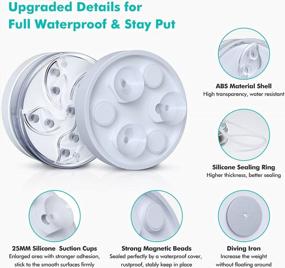 img 1 attached to KIWIHOME Submersible LED Pool Lights, Pond Lights With Remote, 16 Colors Underwater Lights, IP68 Waterproof Magnetic Bathtub Light Hot Tub Light With Suction Cups For Fountain Swimming Pool Aquariums