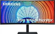 💻 samsung tuv certified curved monitor ls34a650uxnxgo with intelligent features: 100hz, flicker-free, high dynamic range, and samsung s65u technology logo