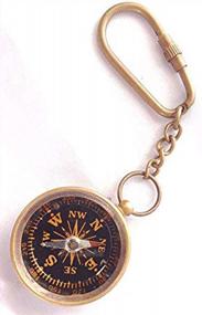 img 1 attached to Винтажный латунный брелок с морским компасом - подарок AnNafi® для мужчин и женщин, путешествующих пешком