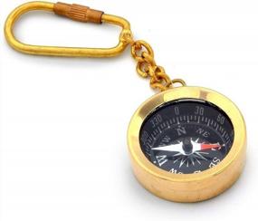 img 2 attached to Винтажный латунный брелок с морским компасом - подарок AnNafi® для мужчин и женщин, путешествующих пешком