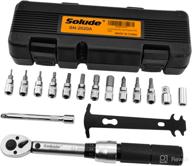 🔧 solude 1/4" click torque wrench set, 2-20 nm bike maintenance kit with sockets, extension bar, chain checker - comprehensive 17 piece set logo