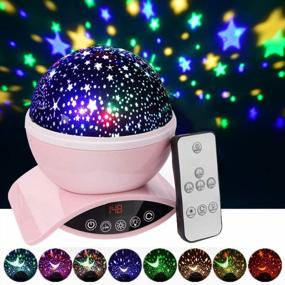 img 4 attached to Aisuo Pink Night Light With 7 Color Rotating Options And Remote Control For Dimmable Room Decoration, Auto Shut Off Timer And Rechargeable Lithium Battery Included