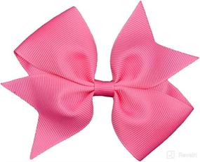 img 1 attached to 🎀 4 Inch Baby Hair Bows Clips: Demolling Infants, Toddlers, Girls' Grosgrain Ribbon Accessories