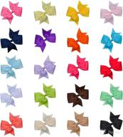 🎀 4 inch baby hair bows clips: demolling infants, toddlers, girls' grosgrain ribbon accessories logo