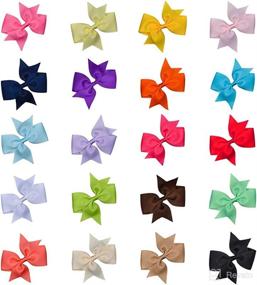 img 4 attached to 🎀 4 Inch Baby Hair Bows Clips: Demolling Infants, Toddlers, Girls' Grosgrain Ribbon Accessories