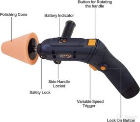 img 2 attached to 🔋 MAXXT 12V Cordless Polisher: Mini Buffer Tool Set with Variable Speed and Li-ion Battery for Car Detailing and Painted Surface Polishing