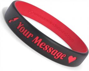img 4 attached to Personalized Custom Silicone Wristbands - Motivational Rubber Bracelets For Events, Gifts, Fundraising & Awareness