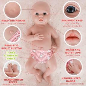 img 1 attached to Realistic Full Body Silicone Baby Doll - 18 Inch Newborn Reborn Baby Girl, Not Vinyl Dolls, IVITA Brand
