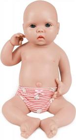 img 4 attached to Реалистичная силиконовая кукла для всего тела - 18-дюймовая новорожденная девочка, не виниловые куклы, бренд IVITA
