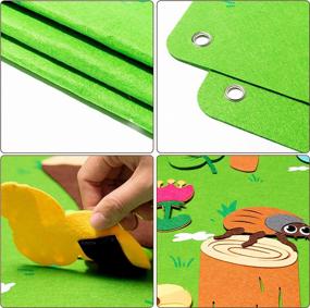 img 2 attached to WATINC Insect Teaching Felt Board Story Set 3.5 Ft 45Pcs Preschool Bug Animals Caterpillar Bee Butterfly Dragonfly Storytelling Flannel Early Learning Play Kit Wall Hanging Gift For Toddlers