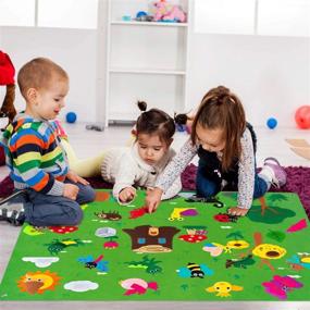 img 1 attached to WATINC Insect Teaching Felt Board Story Set 3.5 Ft 45Pcs Preschool Bug Animals Caterpillar Bee Butterfly Dragonfly Storytelling Flannel Early Learning Play Kit Wall Hanging Gift For Toddlers