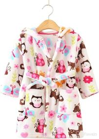 img 4 attached to 🧥 Soft Fleece Hooded Robe for Toddlers and Kids - Plush Bathrobe for Children - Cozy Pajamas for Babies