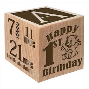 img 4 attached to Custom Engraved Personalized Block: Perfect First Birthday Gift For Baby Boys And Girls