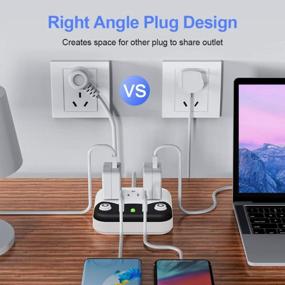 img 3 attached to 💡 Convenient Power Strip with USB and 3 AC Outlets, 3 USB Ports and Wall Mount Extension Cord - Perfect for Home, Travel, Office, Hotel Charging