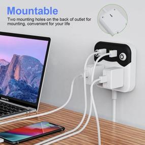 img 1 attached to 💡 Convenient Power Strip with USB and 3 AC Outlets, 3 USB Ports and Wall Mount Extension Cord - Perfect for Home, Travel, Office, Hotel Charging