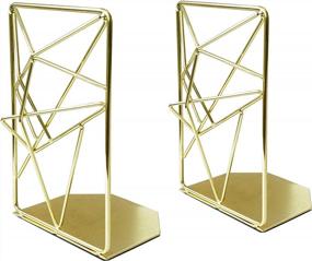 img 4 attached to EZDC Gold Liquid Metal Bookends: Decorative Pair For Shelves, Office & Home Use