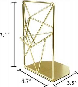 img 3 attached to EZDC Gold Liquid Metal Bookends: Decorative Pair For Shelves, Office & Home Use