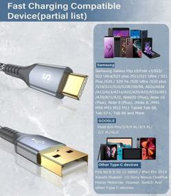 img 1 attached to 2-Pack 6.6Ft USB Type C Зарядный кабель 3.1A Нейлоновый плетеный шнур для быстрой зарядки для Samsung Galaxy S22 S21 S20 S10 S9 S8+ Ultra FE Note 20 10 9 8 A12 A13 A03S A53 Tab, LG Moto PS5