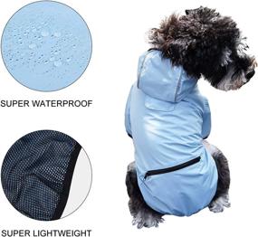 img 2 attached to 🐶 Packable Lightweight Small Dog Raincoat with Pocket - Waterproof Rain Poncho Hoodie Slicker with Leash Hole - Rain Jacket for Small Puppy - Breathable Elastic Straps & Button Closure