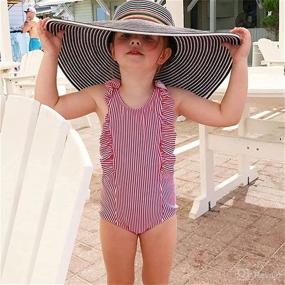 img 3 attached to Striped Swimsuit Ruffles Swimwear Headband Apparel & Accessories Baby Boys good for Clothing