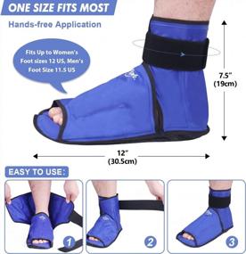 img 2 attached to Reusable Gel Cold Pack Ankle Ice Wrap For Achilles Tendonitis, Plantar Fasciitis, Sprained Ankles And Heel Spur Injuries - Hilph Compression Therapy Foot Ice Pack