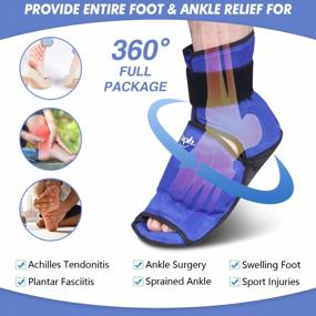 img 3 attached to Reusable Gel Cold Pack Ankle Ice Wrap For Achilles Tendonitis, Plantar Fasciitis, Sprained Ankles And Heel Spur Injuries - Hilph Compression Therapy Foot Ice Pack