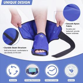 img 1 attached to Reusable Gel Cold Pack Ankle Ice Wrap For Achilles Tendonitis, Plantar Fasciitis, Sprained Ankles And Heel Spur Injuries - Hilph Compression Therapy Foot Ice Pack