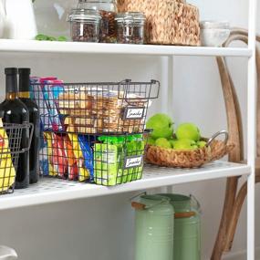 img 3 attached to Organize Your Kitchen With Granrosi Set Of 2 Large Bronze Wire Storage Baskets