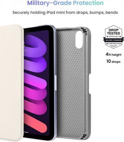 img 3 attached to Tomtoc Vertical Case For IPad Mini 6 2021, Slim Protective Anti-Bend Cover With Magnetic Stand For Landscape/Portrait/Sketch Modes, Wireless IPad Pencil Charging, Auto Sleep/Wake
