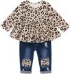 adorable girls' floral pant set with long sleeve flower ruffle top from caretoo logo