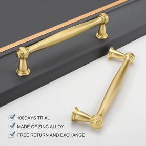 img 2 attached to Goldenwarm 10Pcs 5In Gold Cabinet Pulls, Brass Kitchen Drawer Handles & Dresser Hardware - Brushed Gold Finish