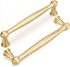 img 4 attached to Goldenwarm 10Pcs 5In Gold Cabinet Pulls, Brass Kitchen Drawer Handles & Dresser Hardware - Brushed Gold Finish