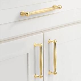 img 3 attached to Goldenwarm 10Pcs 5In Gold Cabinet Pulls, Brass Kitchen Drawer Handles & Dresser Hardware - Brushed Gold Finish