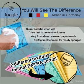 img 1 attached to 🧽 LUGGLE 8-Pack Funny Stupid Dishes Swedish Dishcloth: Reusable Eco-Friendly Cleaning Cloths from Germany - Multi-purpose Rags for Washing & Paper Towels Substitute, Ideal Gift Dish for Kitchen Use