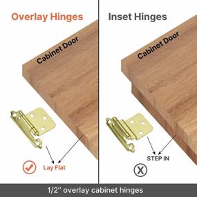 img 2 attached to Homdiy Brushed Brass Self-Closing Cabinet Hinges - 50 Pieces For Kitchen & Cupboards