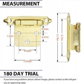 img 1 attached to Homdiy Brushed Brass Self-Closing Cabinet Hinges - 50 Pieces For Kitchen & Cupboards