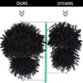 img 3 attached to Afro Puff Ponytail Drawstring с челкой | Высокий пучок для прически для женщин | Kinky Curly Clip-In Extensions для ананасовых причесок (#TBug)