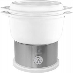 img 4 attached to Kalorik 4.5 Liter Ceramic Food Steamer DG 44815 W - BPA Free, All-Natural, And Smartly Controlled For Healthy Meal Prep In White