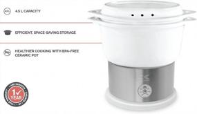 img 3 attached to Kalorik 4.5 Liter Ceramic Food Steamer DG 44815 W - BPA Free, All-Natural, And Smartly Controlled For Healthy Meal Prep In White